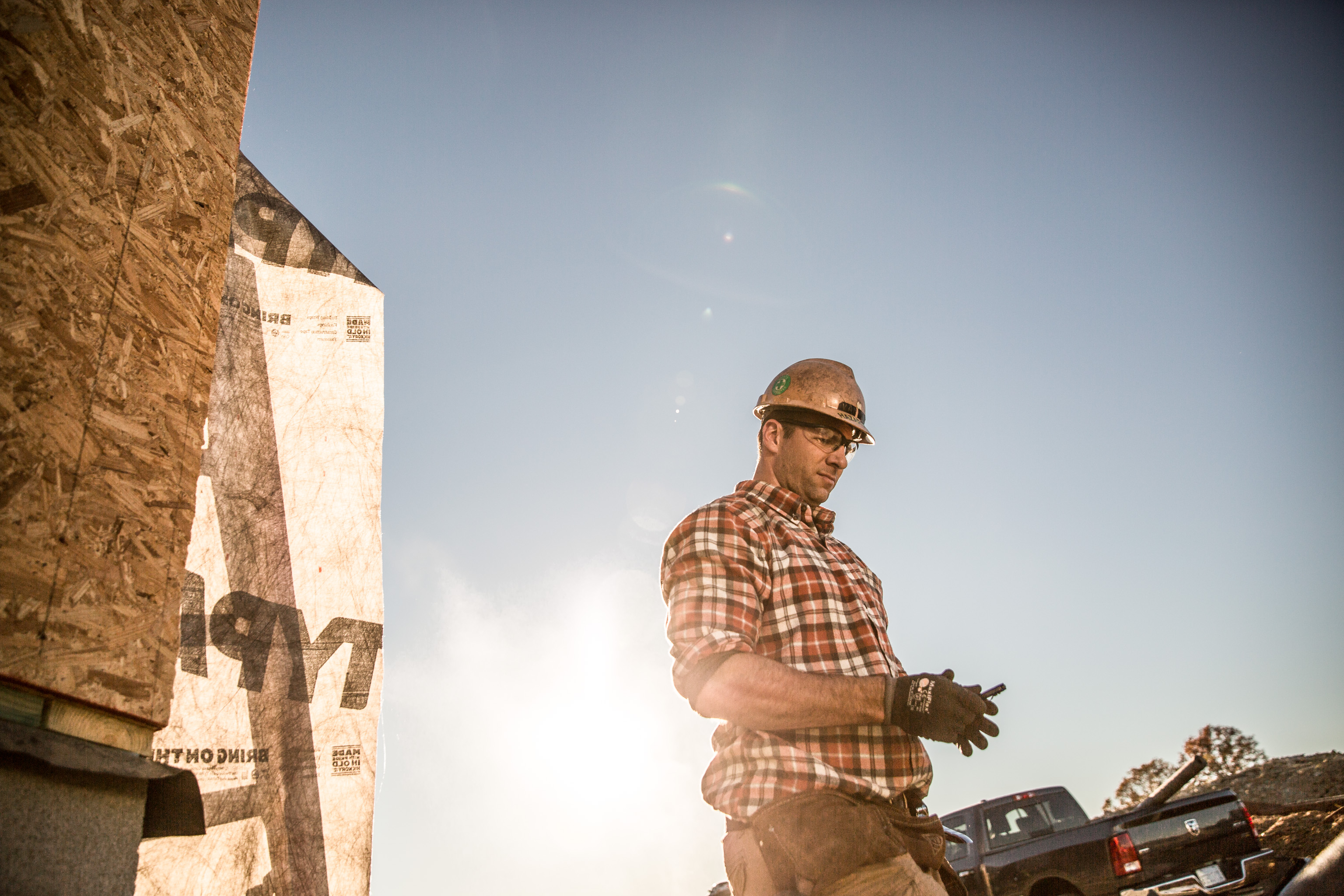 Field construction worker on a heavy civil construction job site